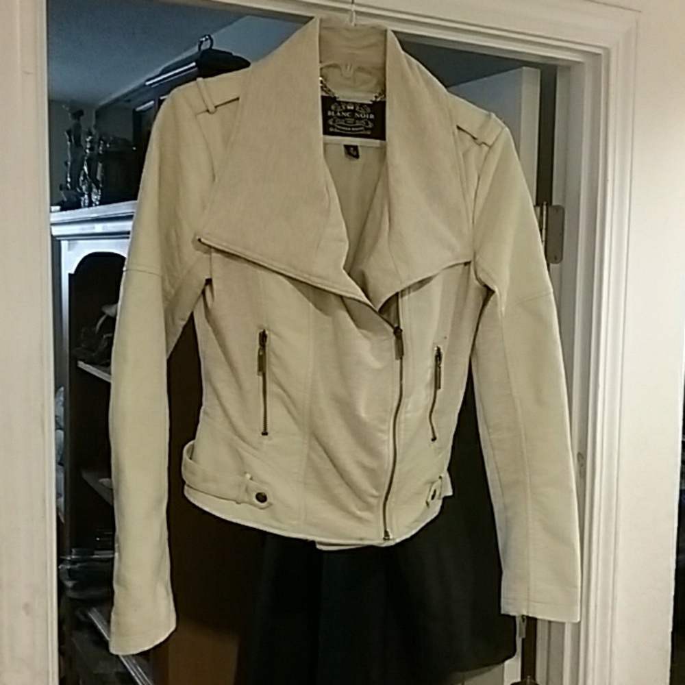 Blanca Noir Cream Motorcycle Jacket  size M
